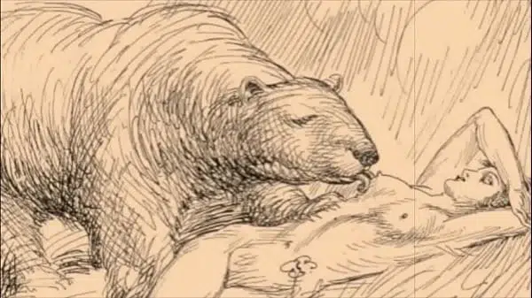 Retro Erotic Art Beauty & The Beast