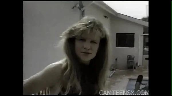 Vintage MILF creampie by the pool