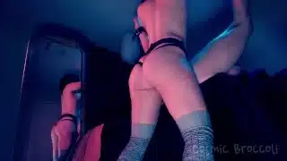 Caged sub gets bent over & pegged then gets to cum with his ankles tied to the ceiling (10 of 22min)