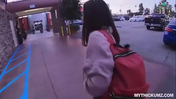 Lovely half Asian teen hottie sucks hard dick