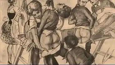 retro spanking drawings